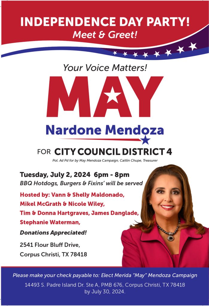 Meet May Nardone Mendoza for City Council District 4 on July 2, 2024